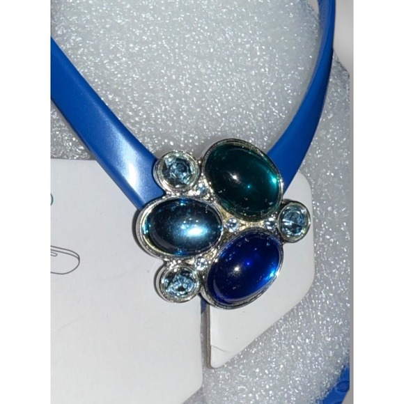New Lindsay Phillips Embellished Flip Flops Kelli Princess Blue Sz 10 sandals - Picture 8 of 16